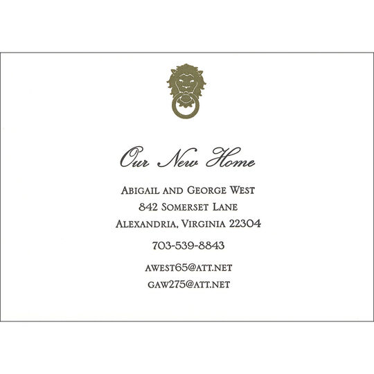 Door Knocker Letterpress Moving Announcements